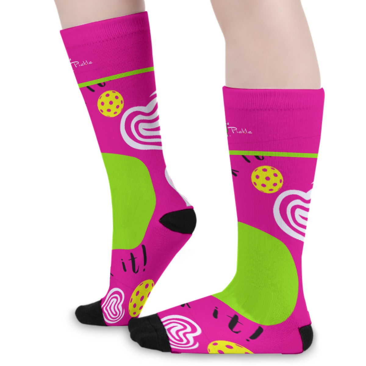 Dizzy Pickle Dinking Diva Hearts PG Pickleball Long Socks