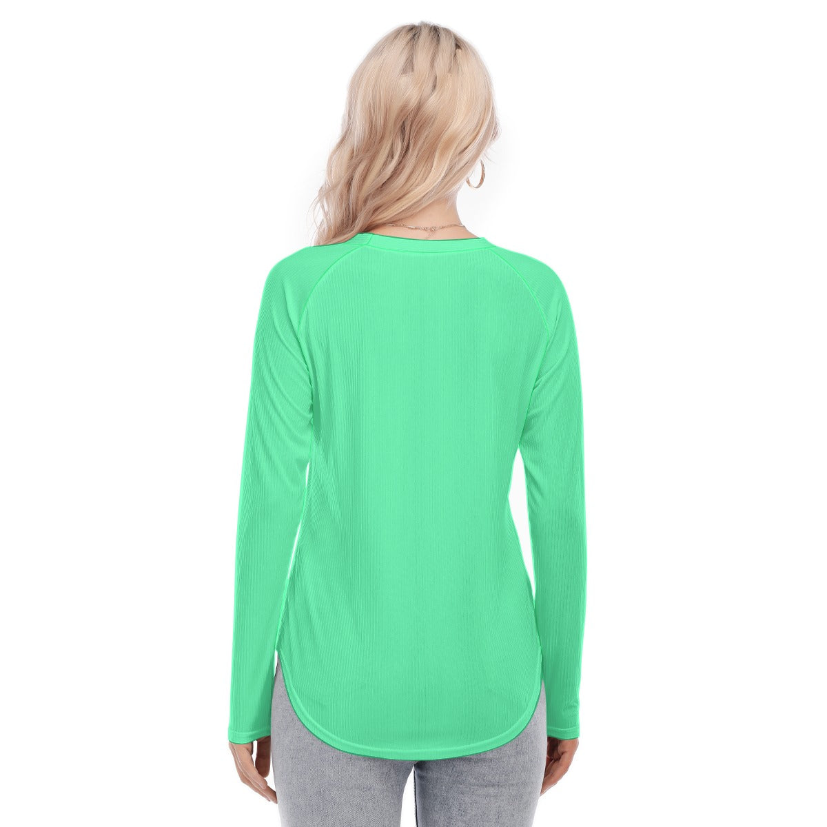 Dizzy Pickle DZY P Classic Aqua Women's Long Sleeve U-Shape Hem T-Shirt