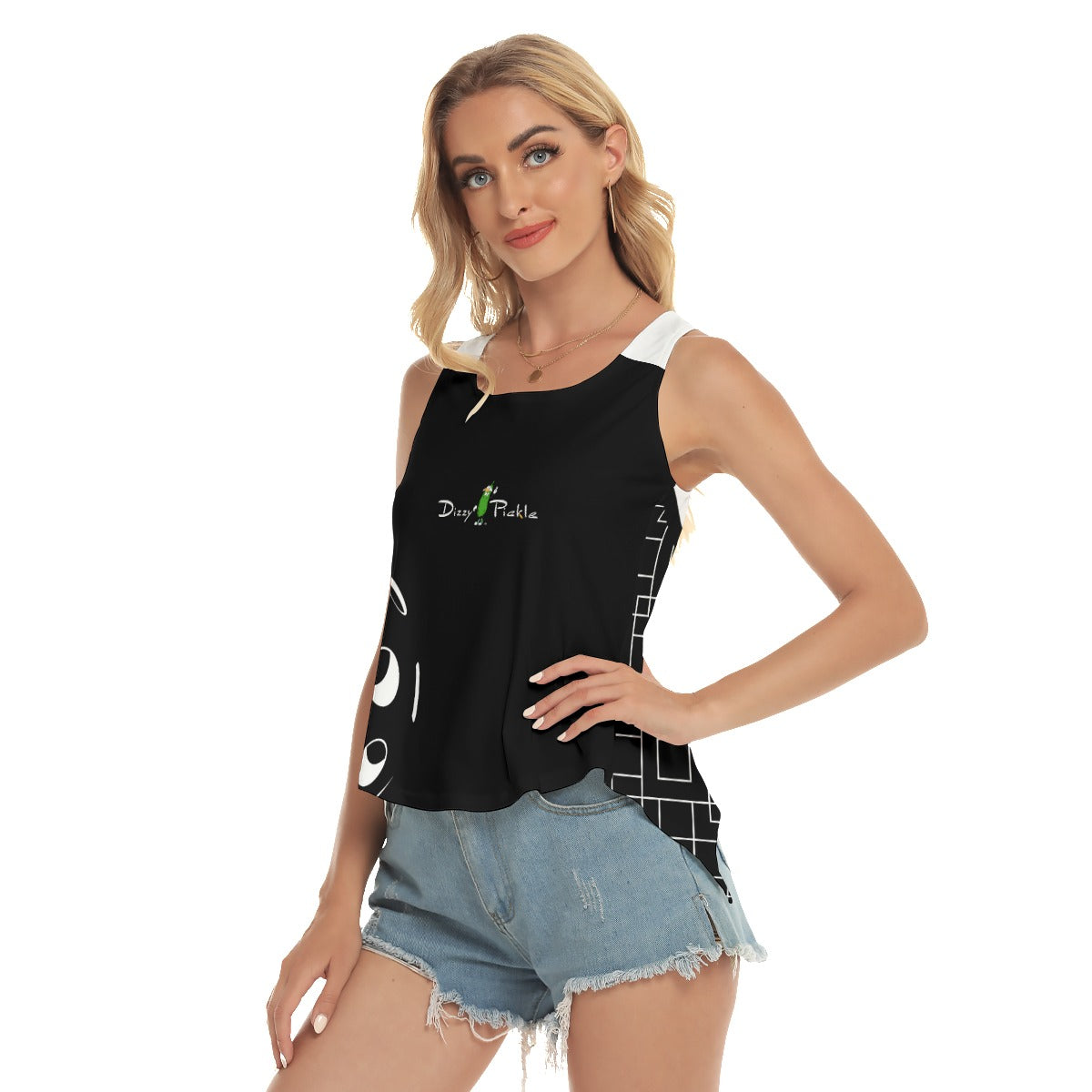 Dizzy Pickle Lisa BW Women's Pickleball Open-Backed Tank Top