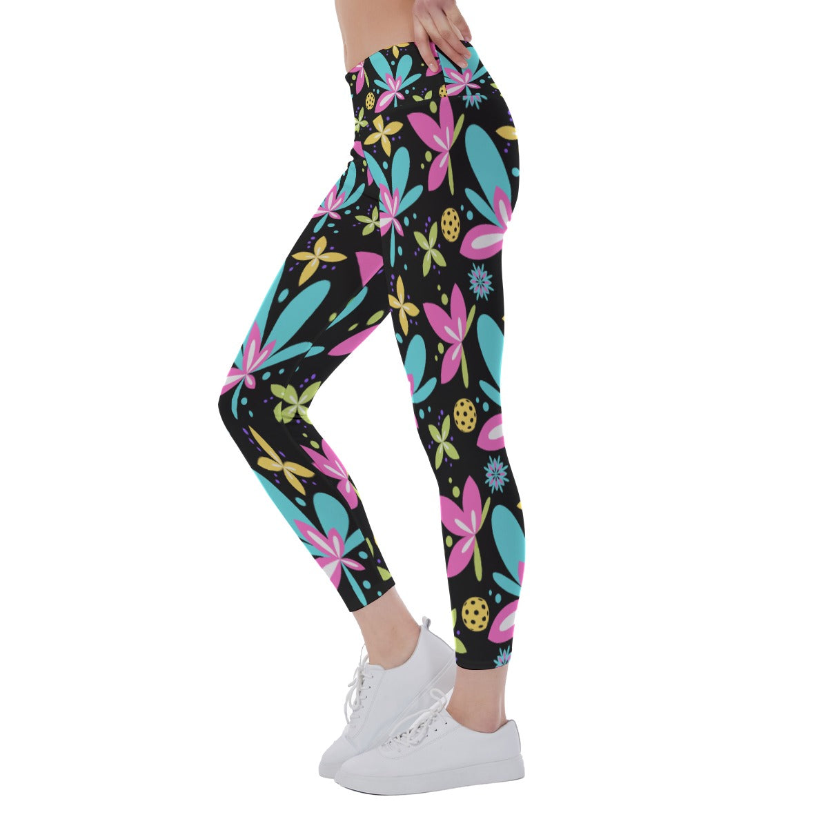 Donna - Black - Women's Pickleball Leggings - Mid-Fit - by Dizzy Pickle