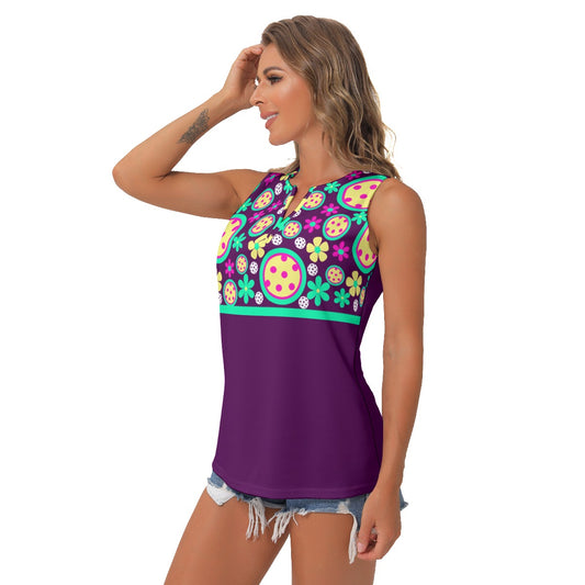 Dizzy Pickle Charlotte Main_Plum Women's Pickleball Sleeveless V-Neck Top