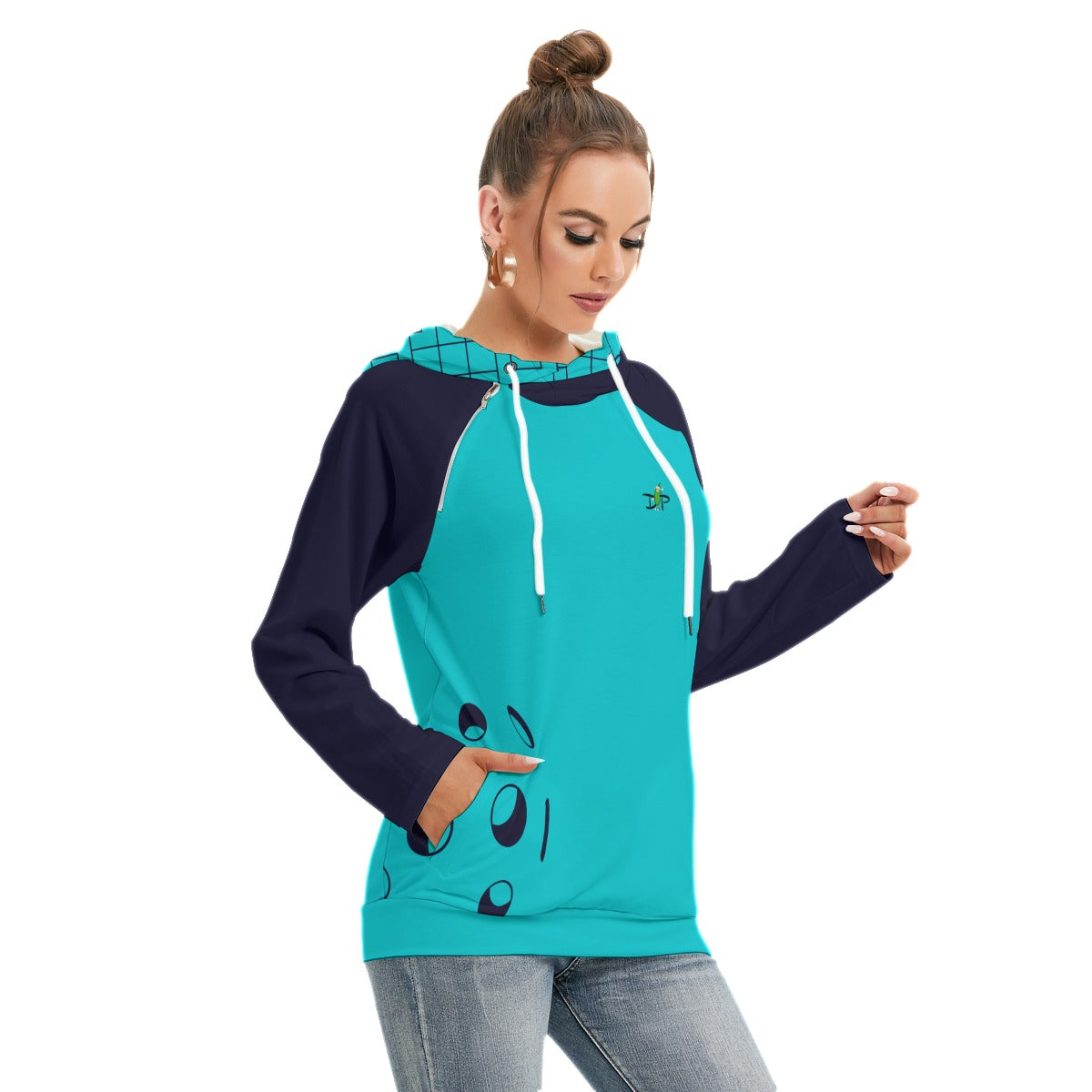 Lisa - Blue/Teal - Ball - Double Hat Hoodie by Dizzy Pickle