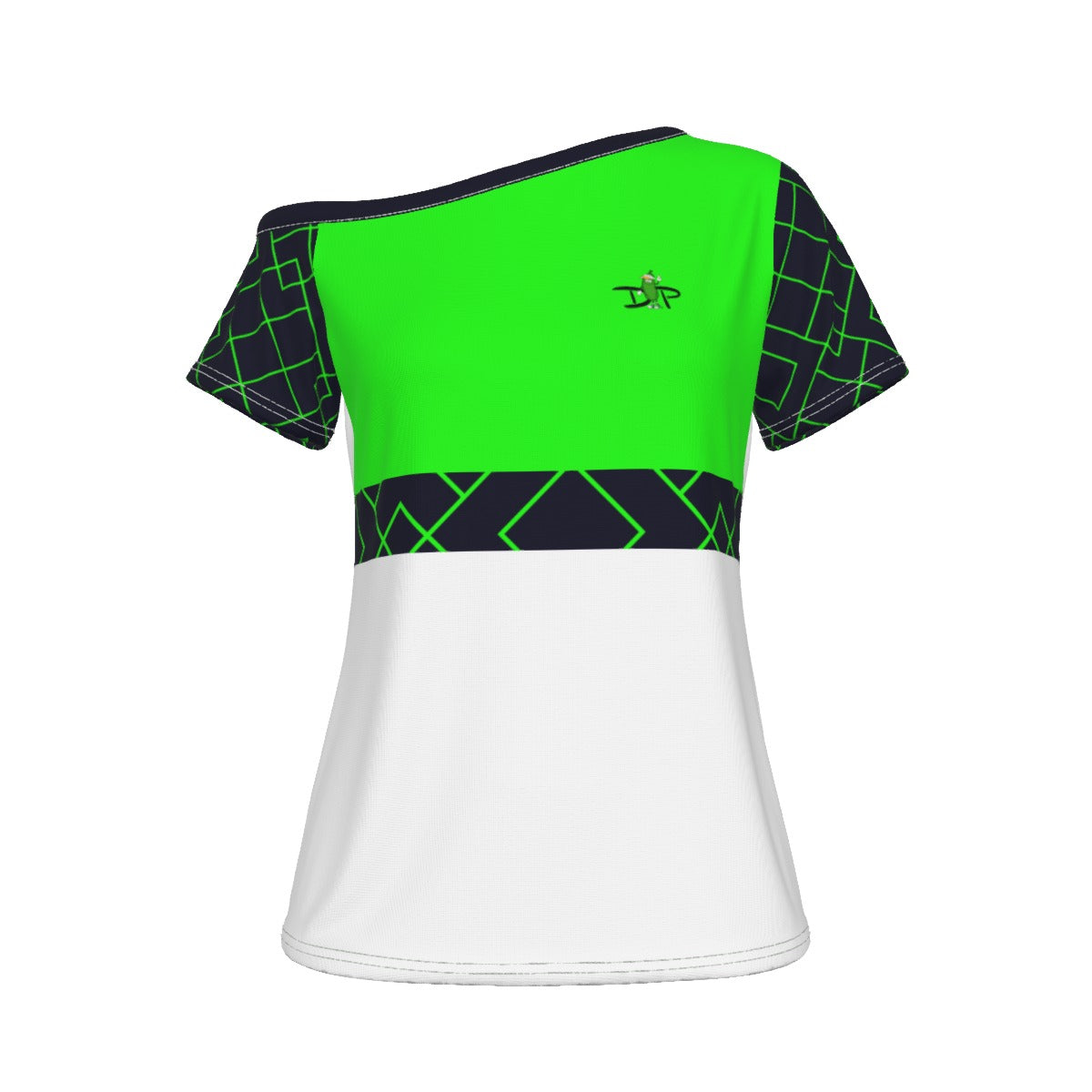 Lisa - Green - Women's Pickleball Off-The-Shoulder Sport T-Shirt by Dizzy Pickle