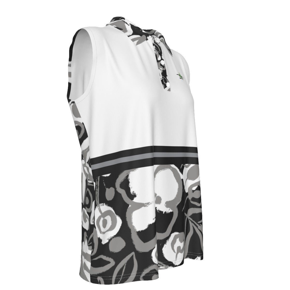 Dizzy Pickle Lesia BGW Blooms Women's Pickleball Sleeveless Polo Shirt