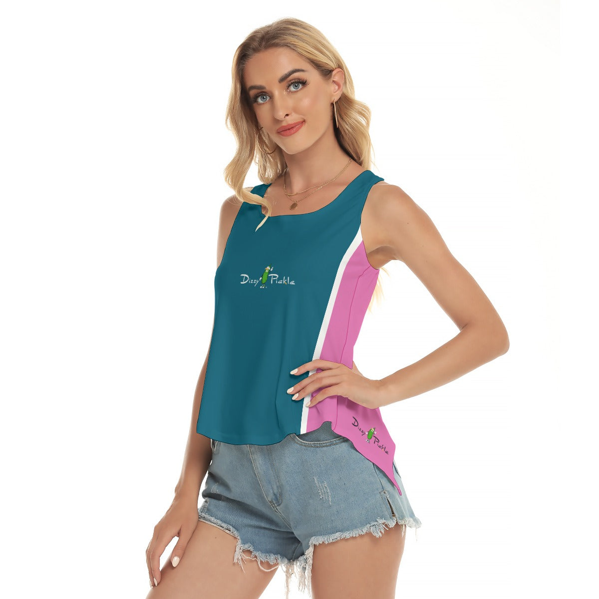 Dizzy Pickle Coming Up Daisies TP Solid T Women's Pickleball Open-Backed Sleeveless Tank Top