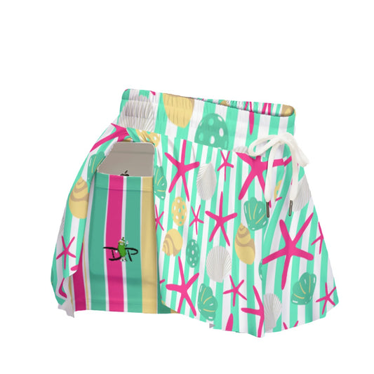 MaryEllen - Stripes - Pickleball Women's Sport Culottes with Pockets by Dizzy Pickle