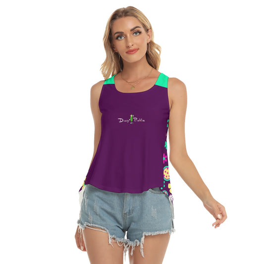 Dizzy Pickle Charlotte Solid Plum_Main Women's Pickleball Open-Backed Sleeveless Tank Top