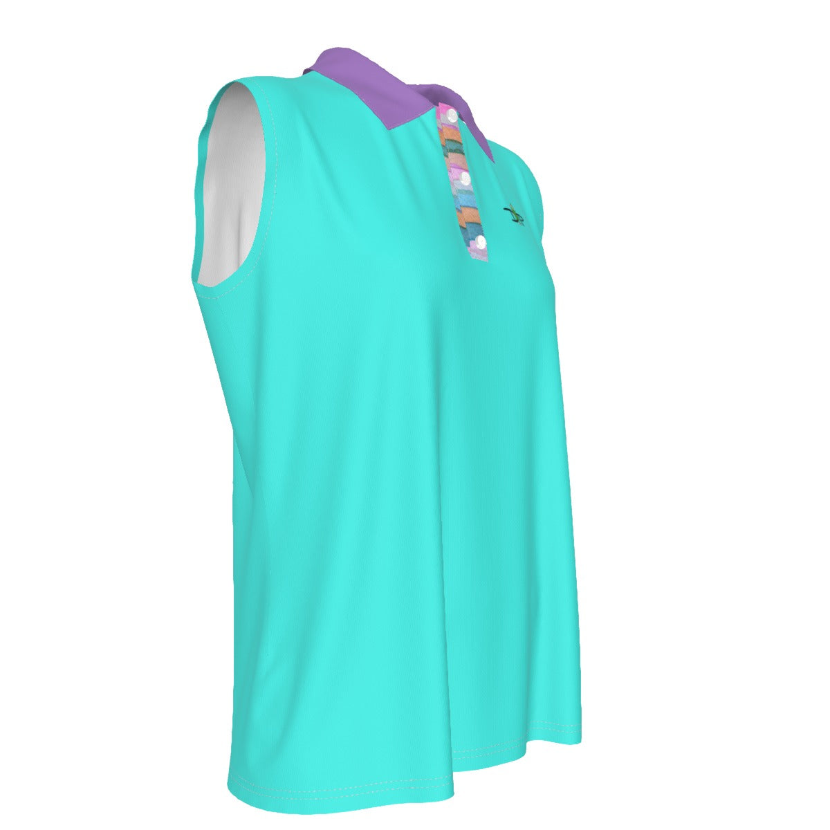 Dizzy Pickle Emily Teal Women's Pickleball Sleeveless Polo Shirt