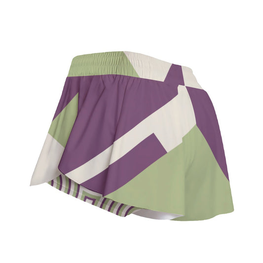 Dizzy Pickle Heather Blocks Women's Sport Culottes Skorts with Inner Shorts and Pockets