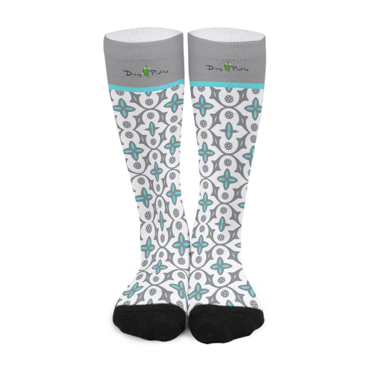 Shelby - White - Pickleball Long Socks by Dizzy Pickle