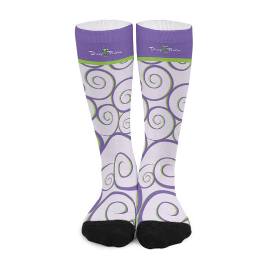 Dizzy Pickle Beth Lavender Swirls Pickleball Long Socks