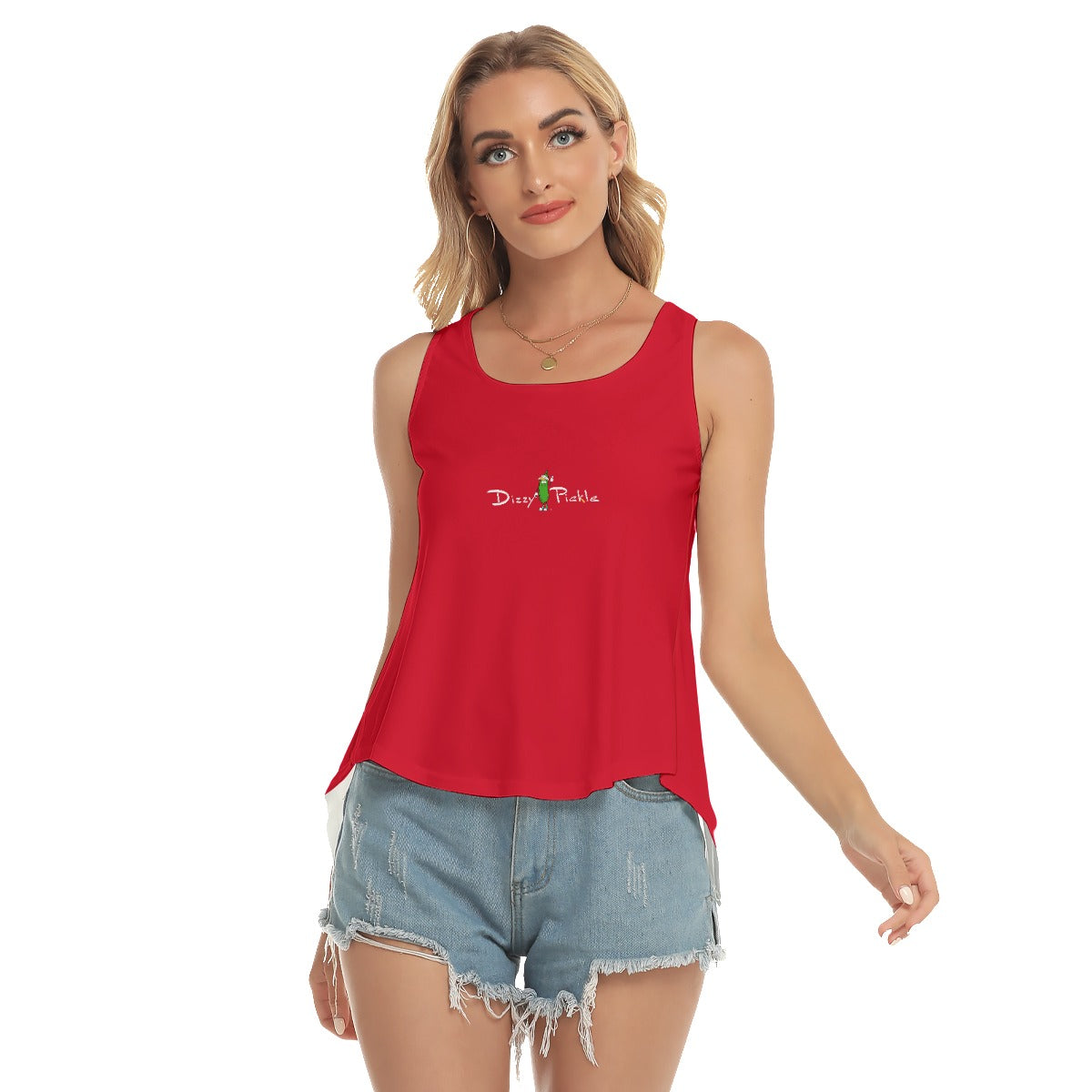 DZY P Classic - Red - Pickleball Open-Backed Tank Top by Dizzy Pickle