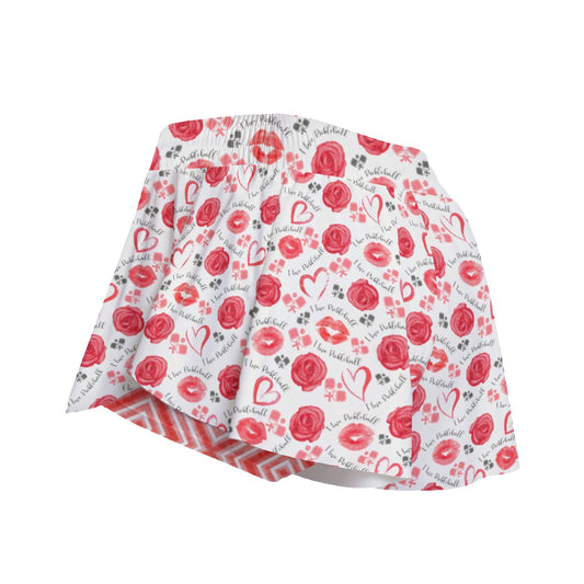 Dizzy Pickle Hearts and Roses Main Women's Sport Culottes Skorts with Inner Shorts and Pockets