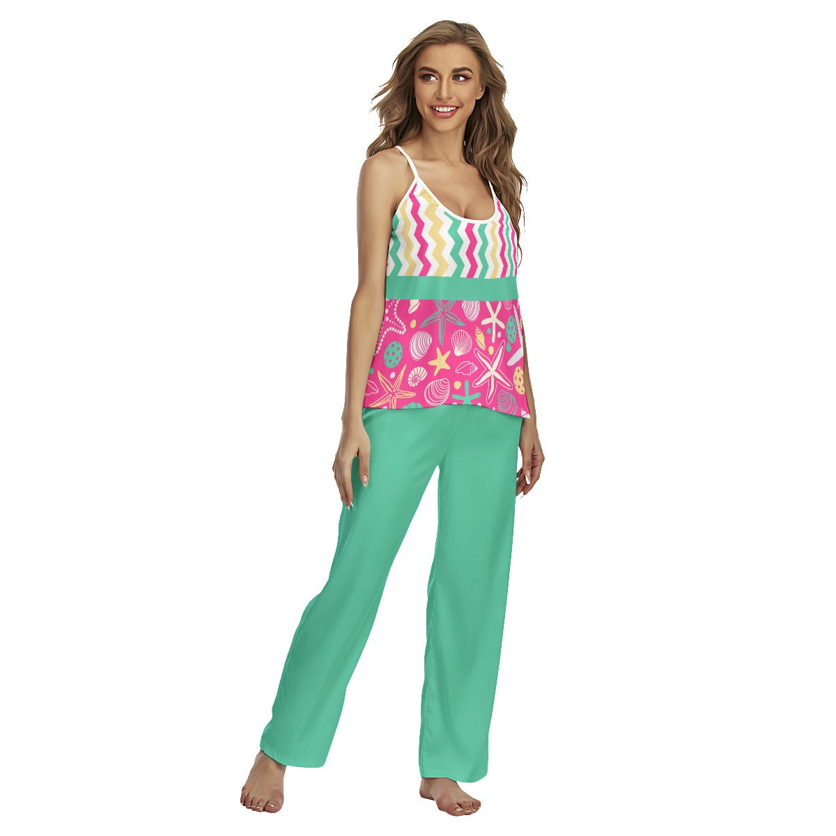 MaryEllen - Sea Green - Pickleball Cami Pajamas Set by Dizzy Pickle