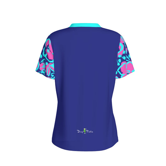 Dizzy Pickle Lesia BBP Blooms Women's V-Neck Sports T-Shirt