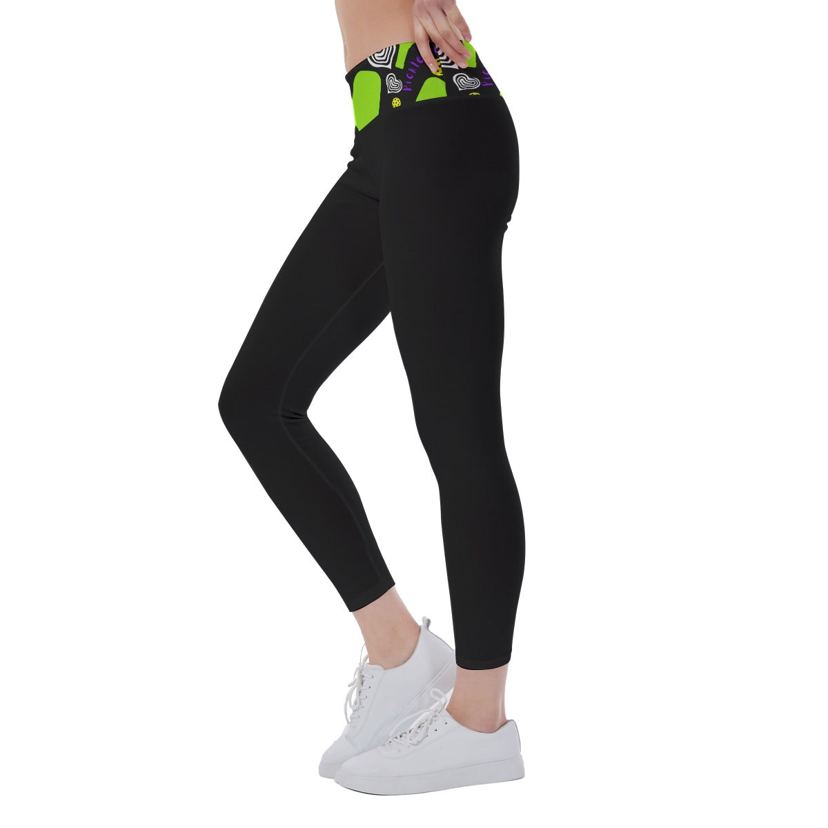 Dizzy Pickle Dinking Diva Hearts BG Women's Pickleball Leggings Mid-Fit