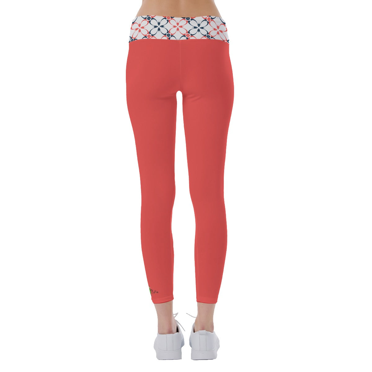 Van - Coral/White Petals - Women's Pickleball Leggings by Dizzy Pickle