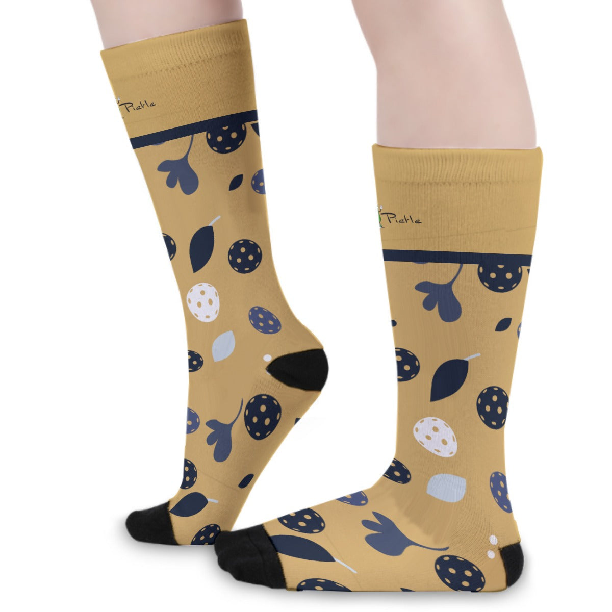 Lesley - Gold - Pickleball Long Socks by Dizzy Pickle
