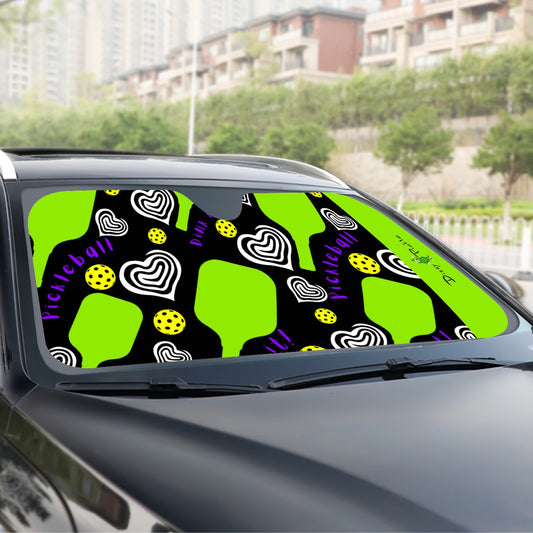 Dizzy Pickle Dinking Diva Hearts BG Pickleball Windshield Sunshade