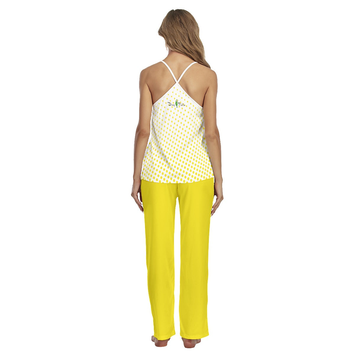 Kim - Yellow - Polka Dots - Pickleball Cami Pajamas Set by Dizzy Pickle