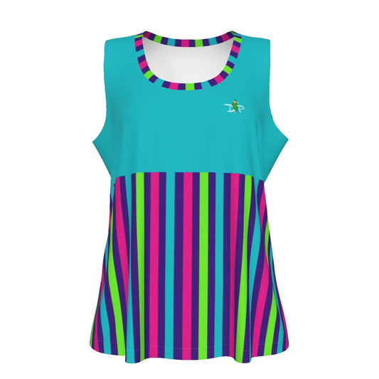 Dizzy Pickle Diana Stripes Women's Pickleball Sleeveless Sports Tank Top Cool Teal