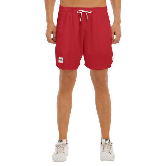 DZY P Classic - Red - Men's Side Split Pickleball Court Shorts by Dizzy Pickle