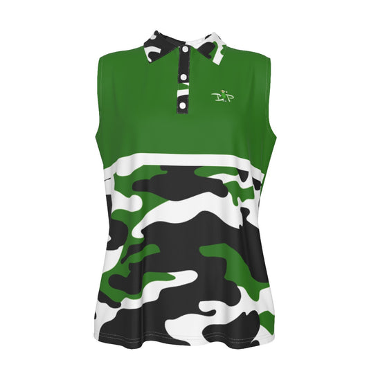 Dizzy Pickle Kati Women's Pickleball Sleeveless Collared Polo Shirt Green