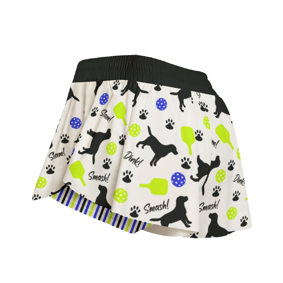 Dizzy Pickle Connie Main Pickleball Women's Sport Culottes Skorts with Inner Shorts and Pockets White