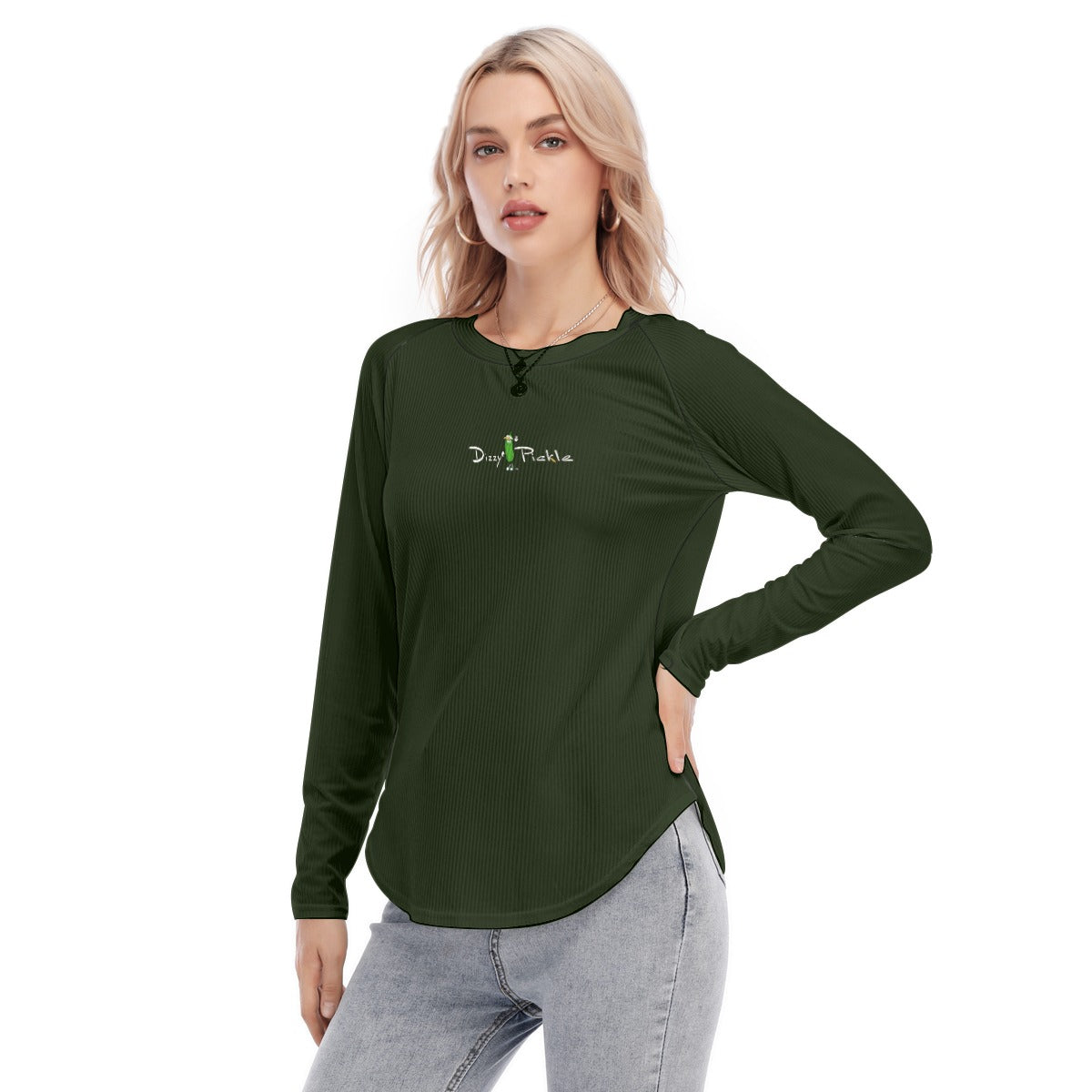 Dizzy Pickle DZY P Classic Cypress Women's Long Sleeve U-Shape Hem T-Shirt