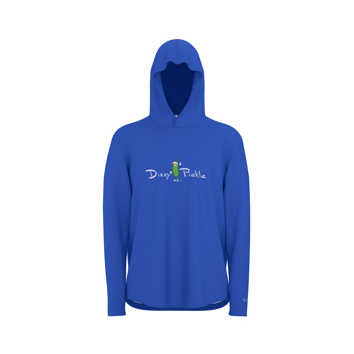 Dizzy Pickle DZY P Classic Blue Men's Pickleball Sunscreen Sports Hoodie with Thumb Holes