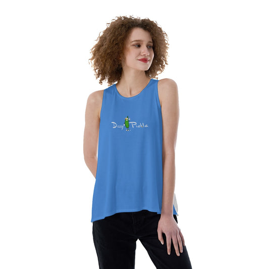 Dizzy Pickle DZY P Classic - Light Blue/White - Women's Pickleball Back Split Tank Top