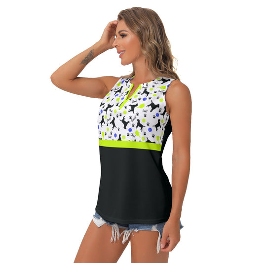 Dizzy Pickle Connie Black Women's Pickleball Sleeveless V-Neck Top