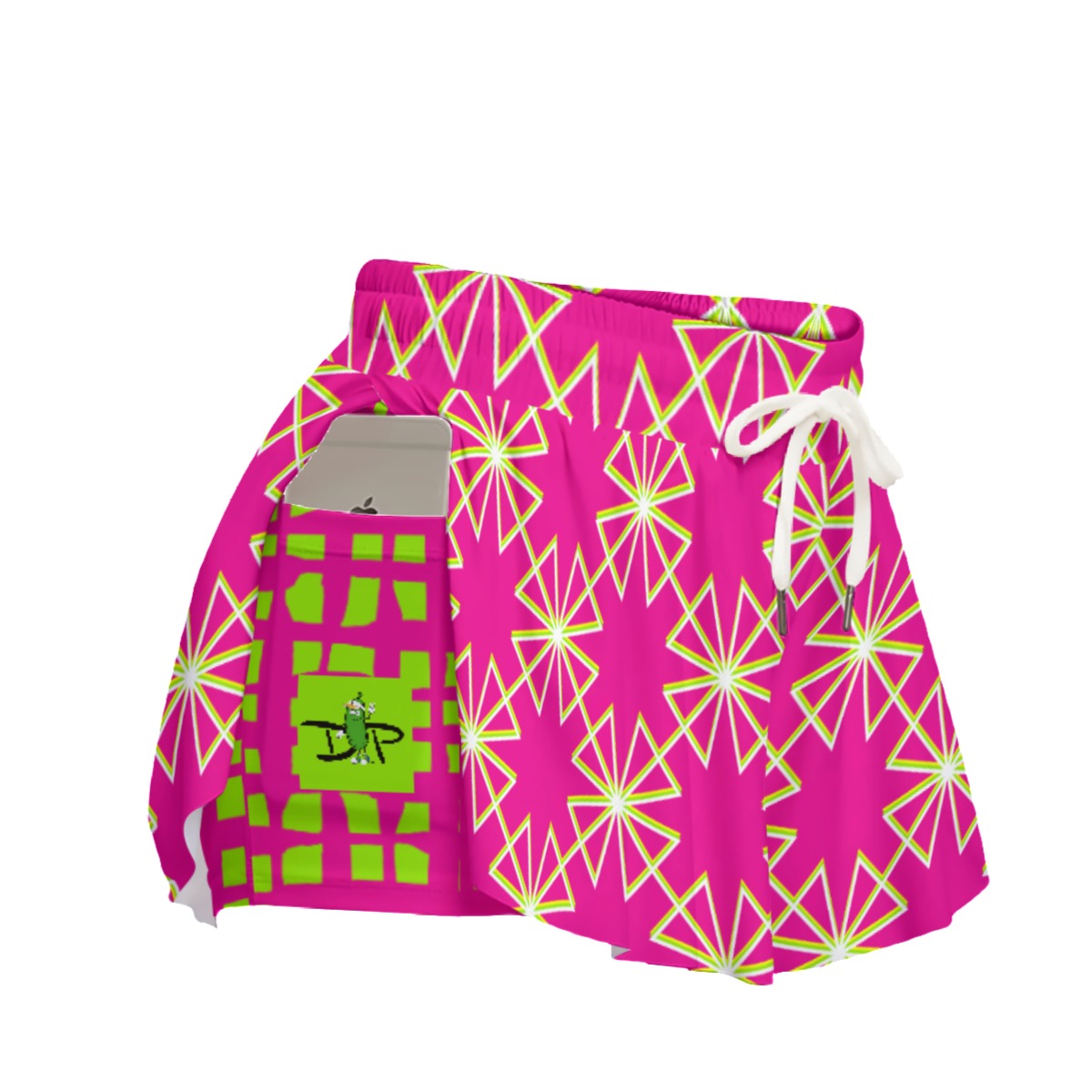 Dizzy Pickle Dinking Diva Stars Pickleball Women's Sport Culottes Skorts with Inner Shorts and Pockets Pink