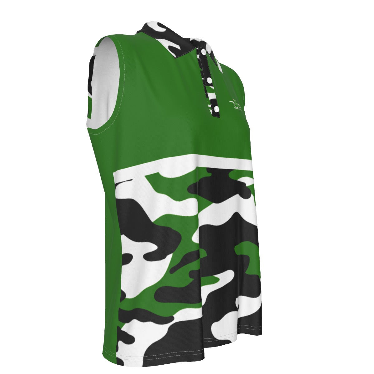 Dizzy Pickle Kati Women's Pickleball Sleeveless Collared Polo Shirt Green