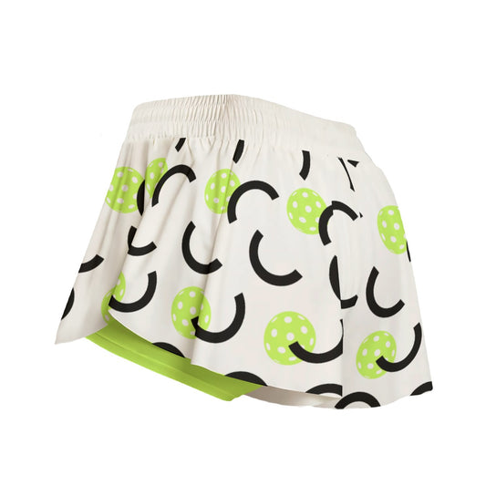 Dizzy Pickle Believe White Pickleball Women's Sport Culottes Skorts with Inner Shorts and Pockets