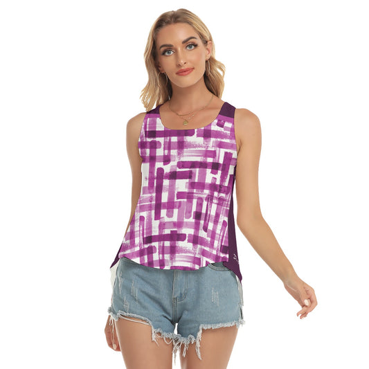 Dizzy Pickle Heidi MW Weave/Wine Women's Pickleball Open-Backed Tank Top