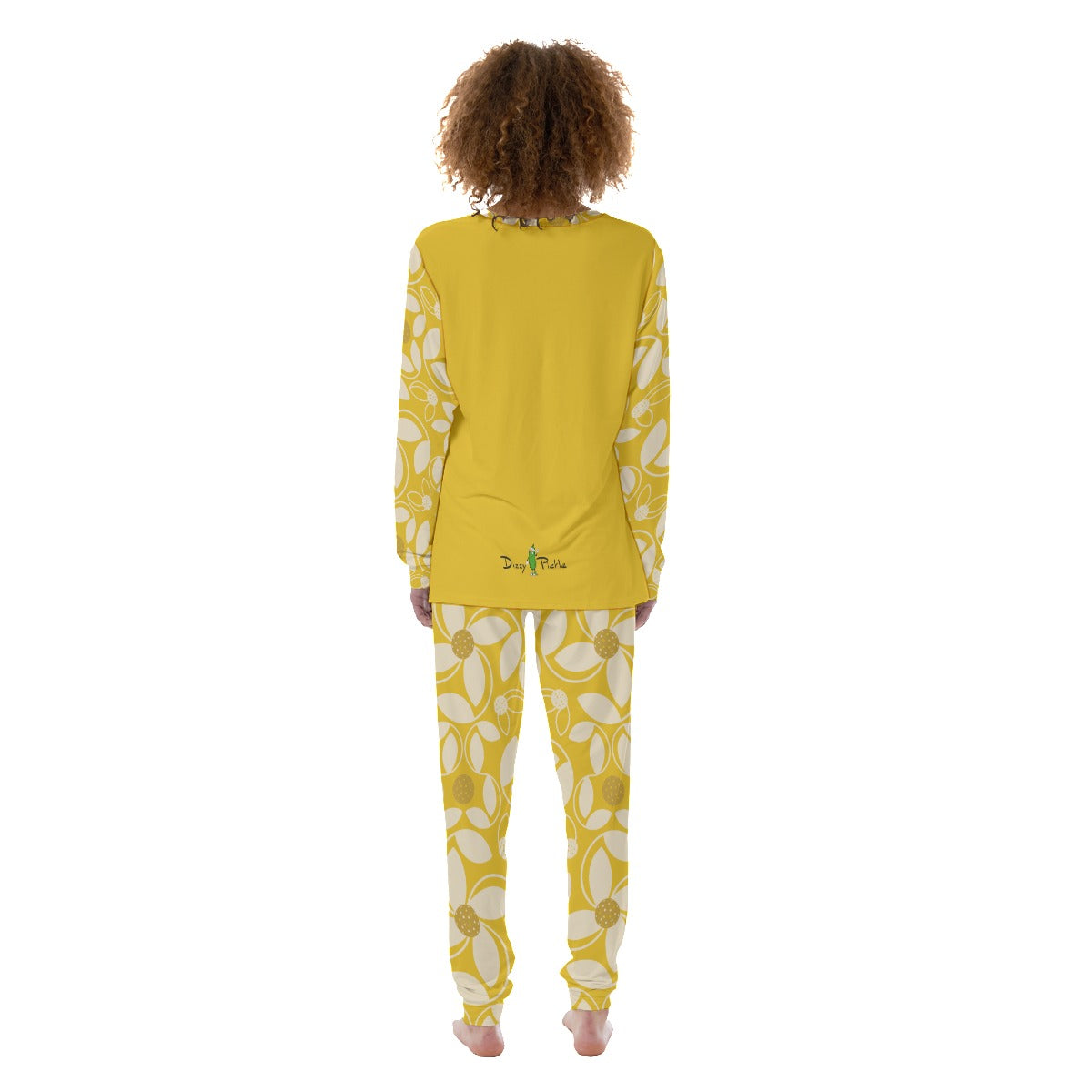 Dizzy Pickle Beth Women's Pickleball Long Sleeves and Long Pants Pajamas Set Gold