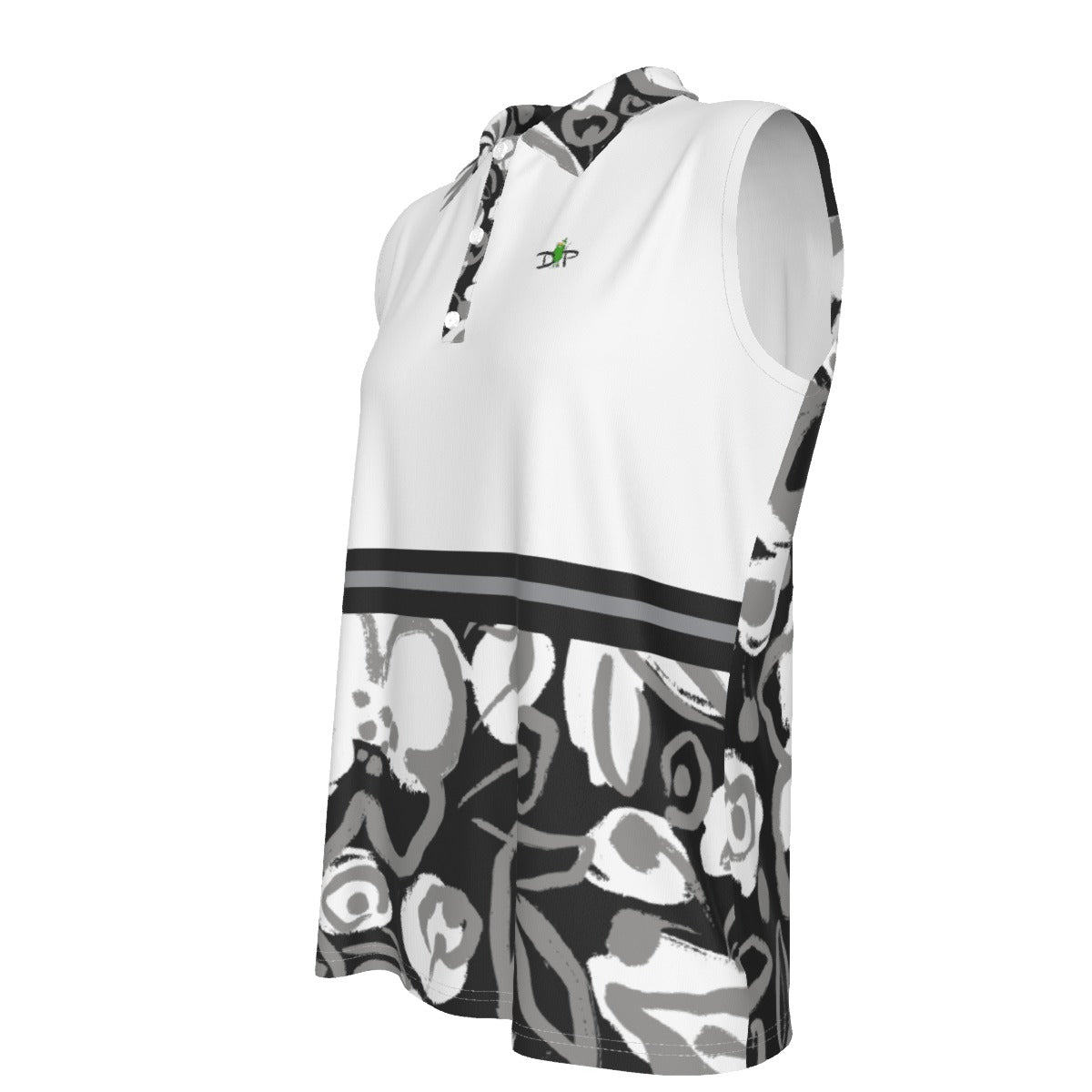 Dizzy Pickle Lesia BGW Blooms Women's Pickleball Sleeveless Polo Shirt