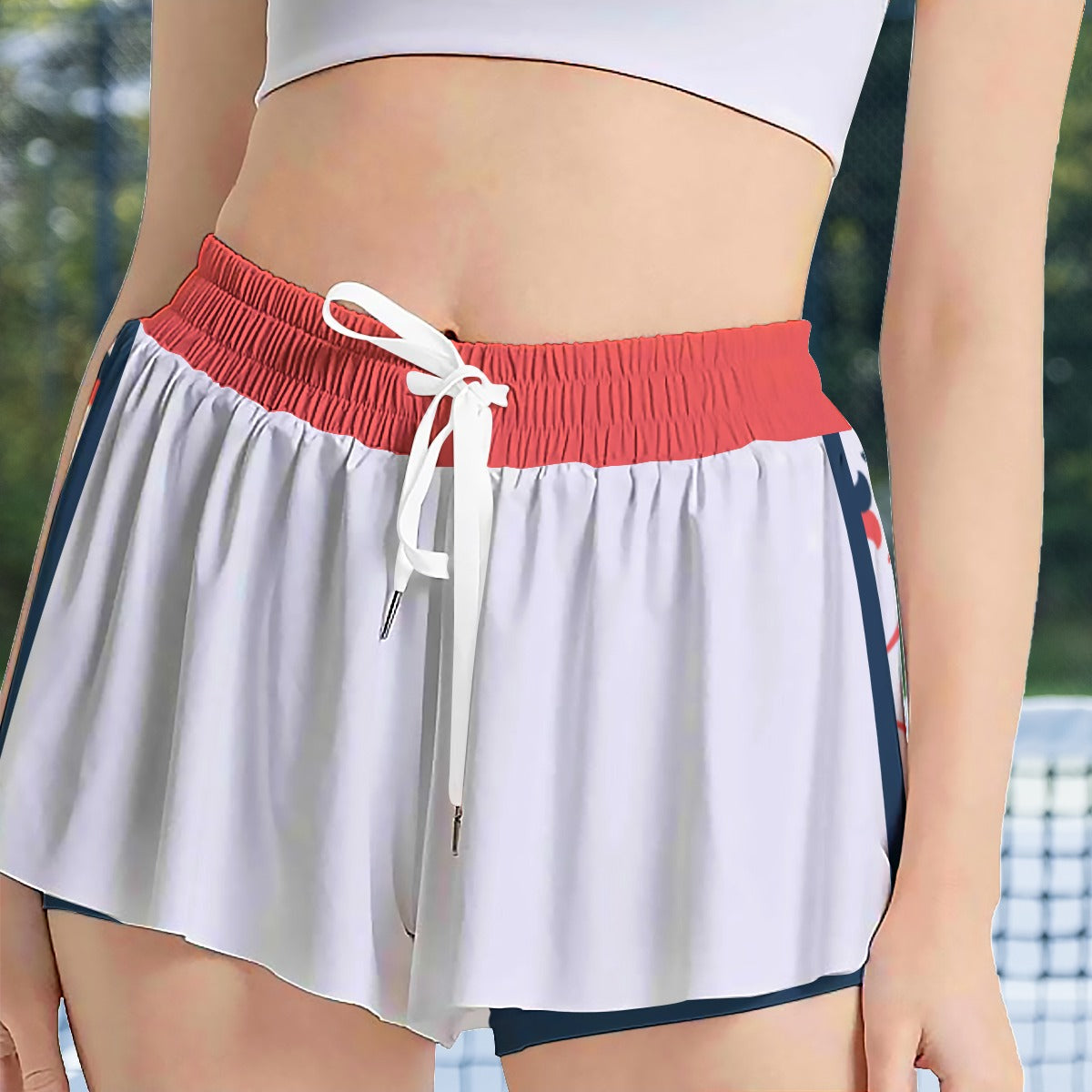 Dizzy Pickle Van White/White Petals Pickleball Women's Sport Culottes with Pockets