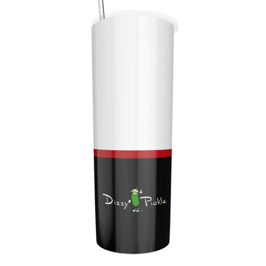 Dizzy Pickle Love at First Serve Red/Black Glitter Tumbler With Stainless Steel Straw 20oz