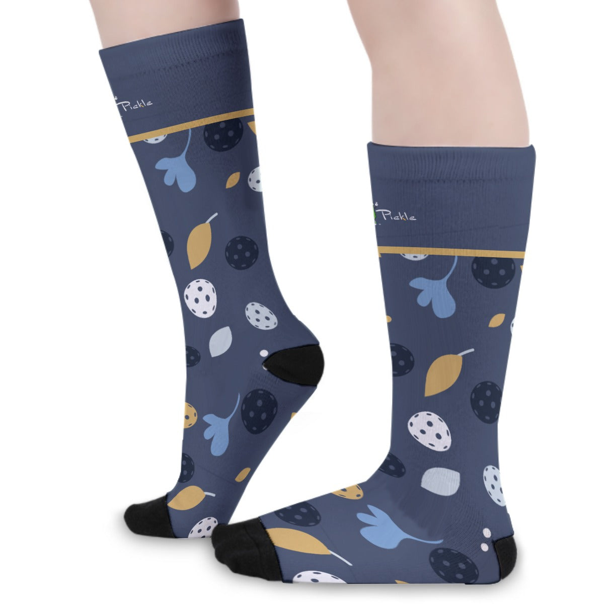 Lesley - Gray - Pickleball Long Socks by Dizzy Pickle