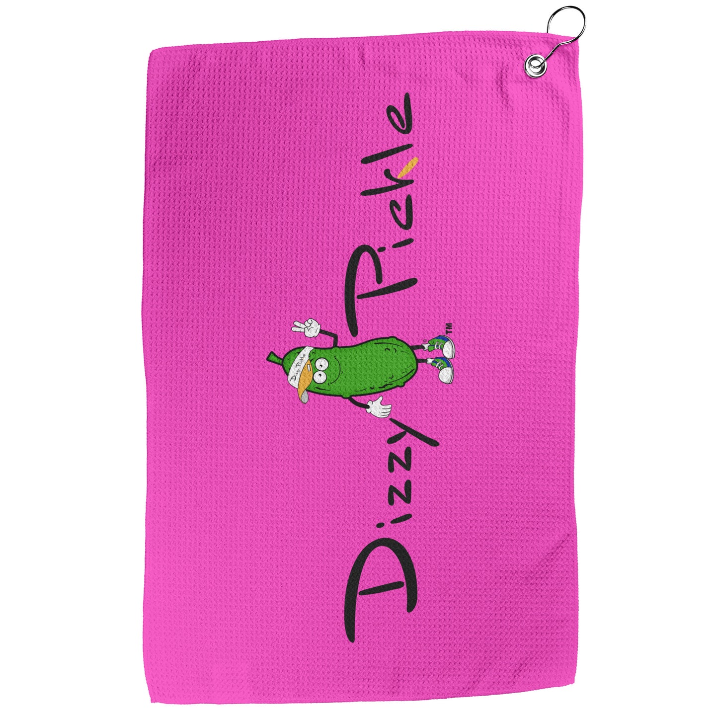 DZY P Classic - Hot Pink - Waffle Pickleball Towel by Dizzy Pickle