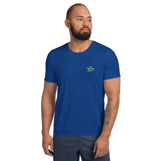 PICKLEBALL on Blue - Men's Athletic T-Shirt by Dizzy Pickle