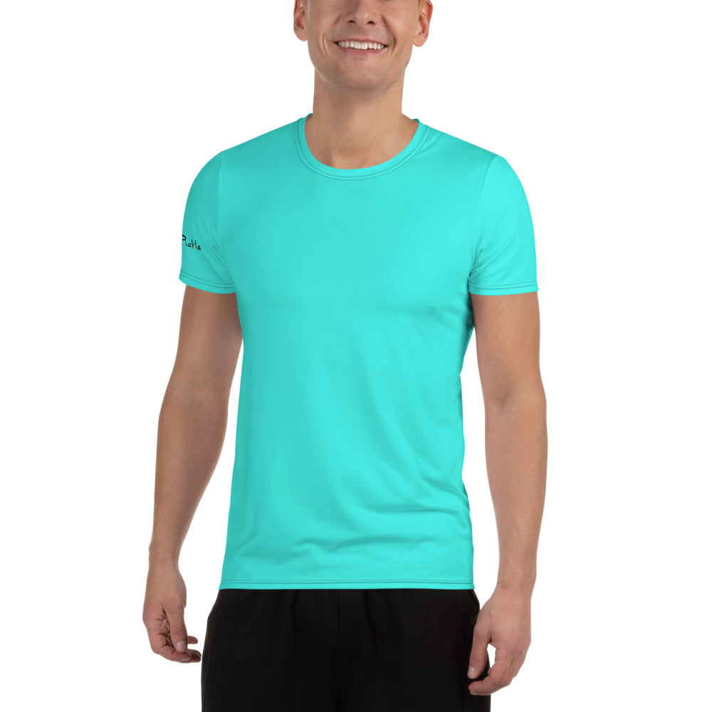 The Poacher on Teal - Men's Athletic T-Shirt by Dizzy Pickle