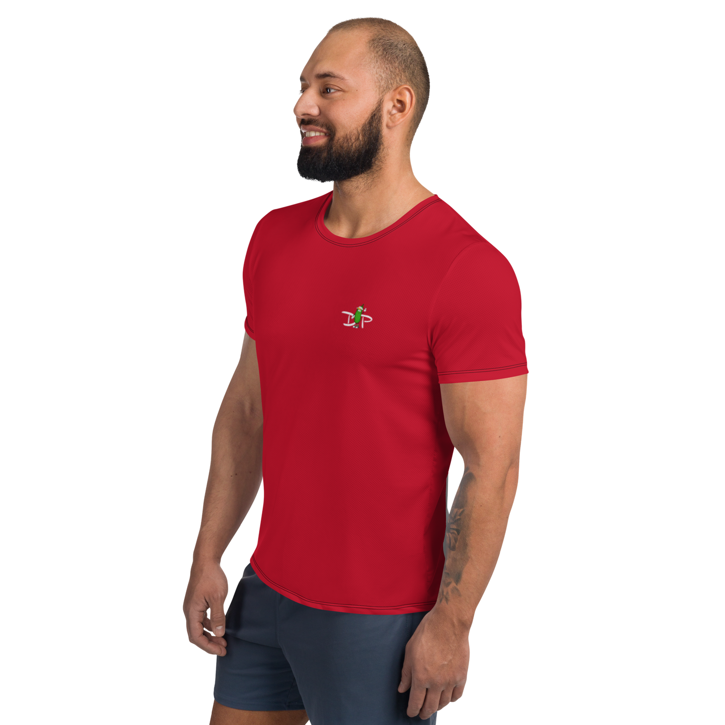 PICKLEBALL on Red Men's Athletic T-Shirt by Dizzy Pickle