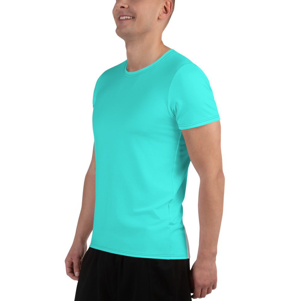 The Poacher on Teal - Men's Athletic T-Shirt by Dizzy Pickle