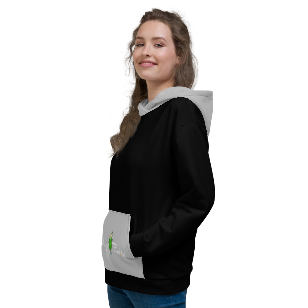 Dizzy Pickle DZY P Classic UP1 Women's Pickleball Hoodie with Pocket Black Gray