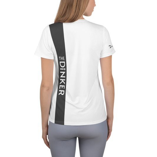 The Dinker in White/Gray - Women's Athletic T-shirt by Dizzy Pickle