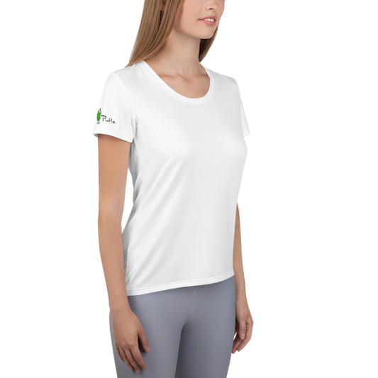 The Dinker in White/Gray - Women's Athletic T-shirt by Dizzy Pickle