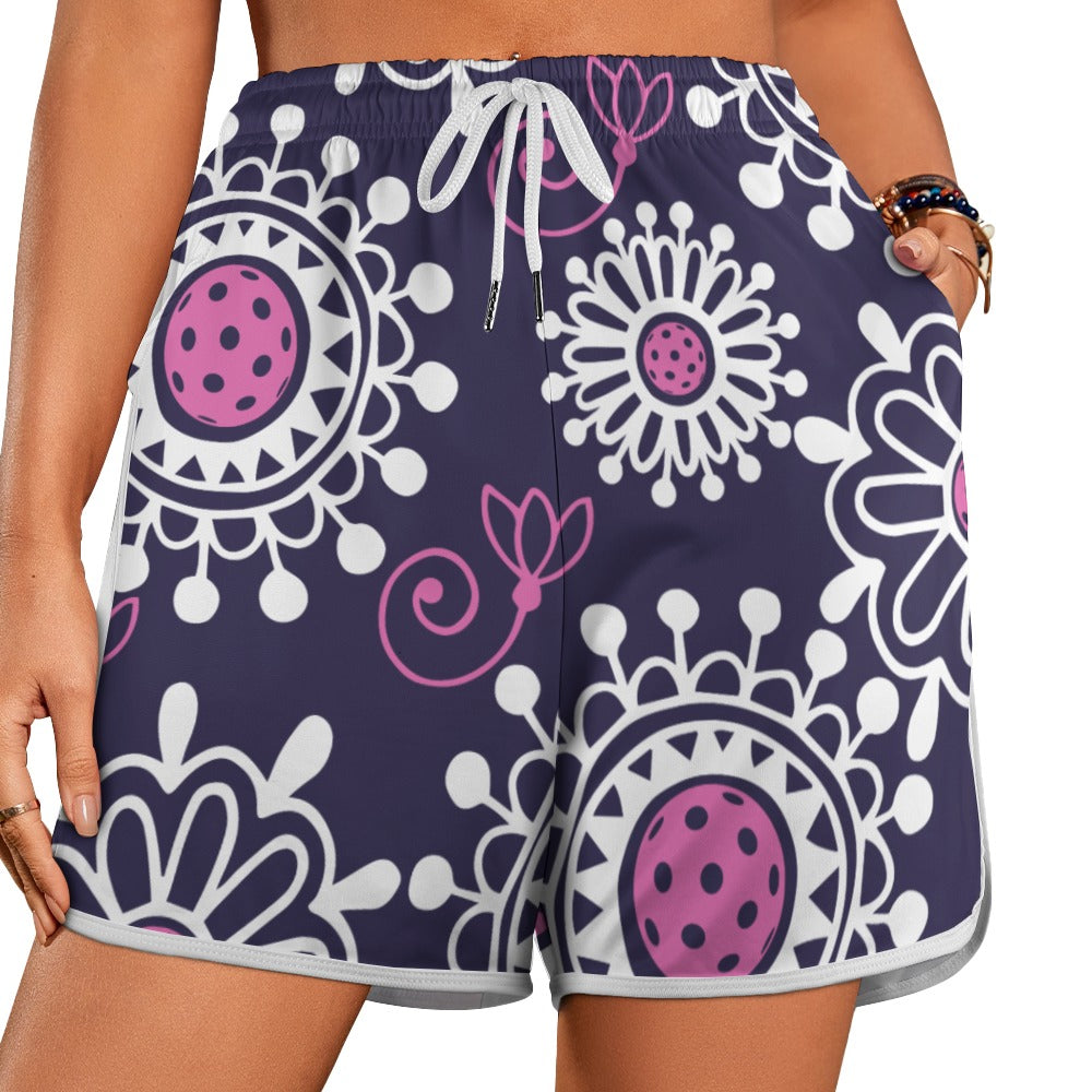 Dizzy Pickle Coming Up Daisies (Set)  Women's Picklebal Next-Level Activewear Shorts with Pockets